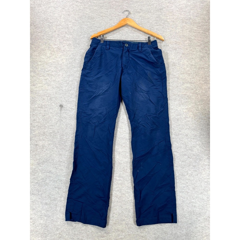 Under Armour Pants Mens 30x30 Blue Nylon Stretch Straight Flat Front Side Slit